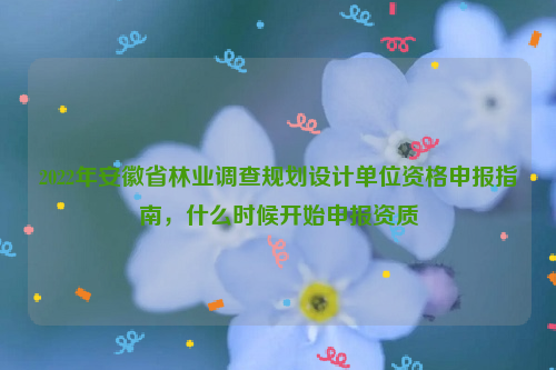 2022年安徽省林業(yè)調(diào)查規(guī)劃設(shè)計(jì)單位資格申報(bào)指南，什么時(shí)候開始申報(bào)資質(zhì)