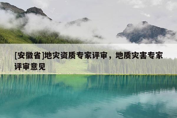 [安徽省]地災資質(zhì)專家評審，地質(zhì)災害專家評審意見